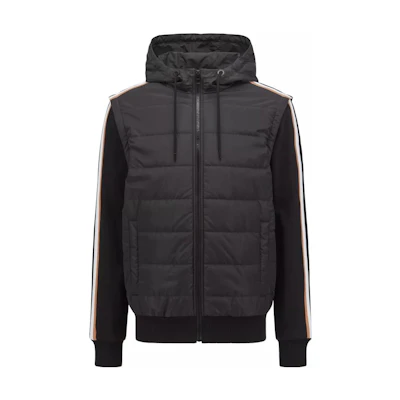 HUGO BOSS SS22 Black Casual Jacket with Detachable Striped Accents 50471860