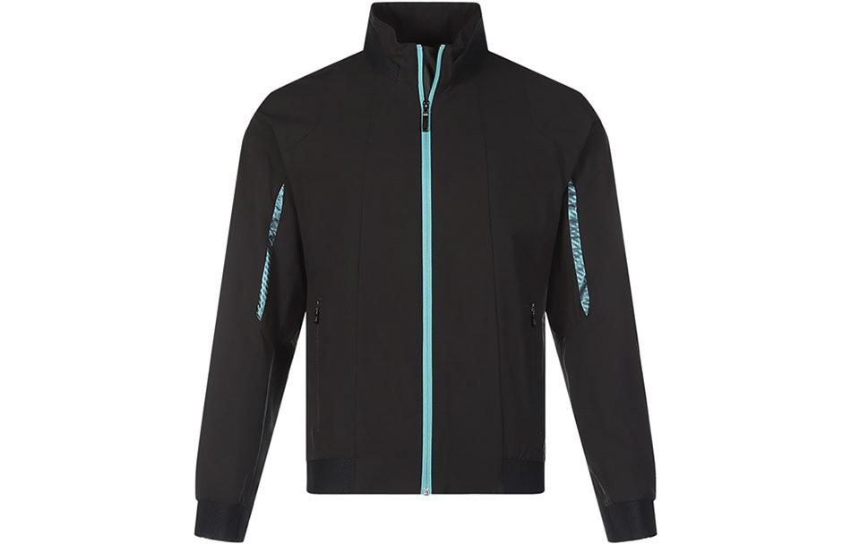 HUGO BOSS SS22 Black Casual Zip-Up Jacket with Stand Collar 50452079-001