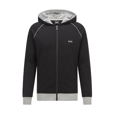 HUGO BOSS SS22 Black Colorblock Zip-Up Hooded Jacket 50469540-001