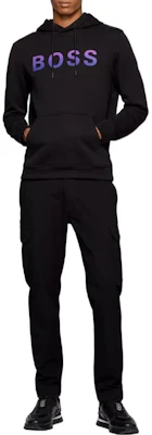 雨果博斯 SS22 黑色logo印花套头连帽衫 50462542-001 Lookbook 雨果博斯 SS22 黑色logo印花套头连帽衫 50462542-001