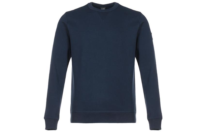 HUGO BOSS SS22 Dark Blue Cotton Crewneck Long-Sleeve Sweatshirt 50426608-404