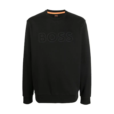 HUGO BOSS SS22 Embossed Logo Pullover Sweatshirt Black () 50472421-001
