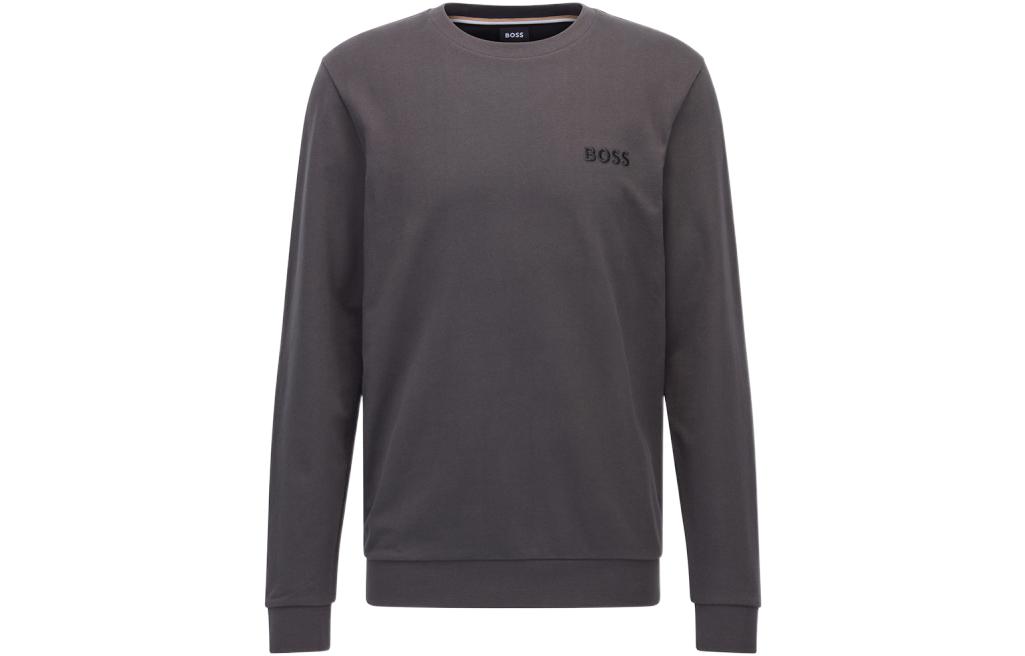HUGO BOSS SS22 Embroidered Logo Cotton Sweatshirt Black Edition 50469721-022