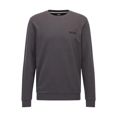 HUGO BOSS SS22 Embroidered Logo Cotton Sweatshirt Black Edition 50469721-022