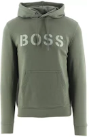 HUGO BOSS SS22 Green Hoodie with Kangaroo Pocket and Logo Print 50462542-360 HUGO BOSS SS22 Green Hoodie with Kangaroo Pocket and Logo Print 50462542-360