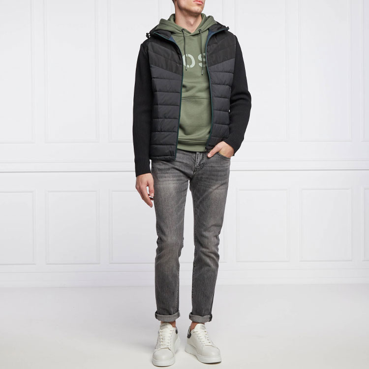 Purchase HUGO BOSS SS22绿色连帽袋鼠兜印花标志卫衣 50462542-360