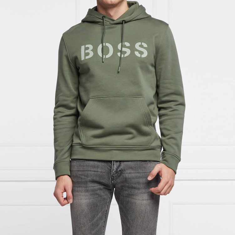Details for HUGO BOSS SS22绿色连帽袋鼠兜印花标志卫衣 50462542-360