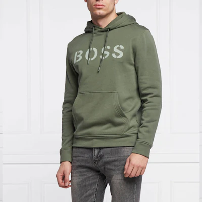 HUGO BOSS SS22绿色连帽袋鼠兜印花标志卫衣 50462542-360 Sizing HUGO BOSS SS22绿色连帽袋鼠兜印花标志卫衣 50462542-360