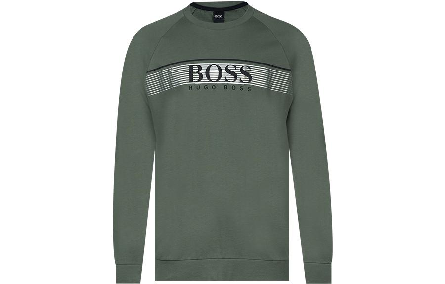 HUGO BOSS SS22 Green Logo Print Crewneck Sweatshirt 50464889-331