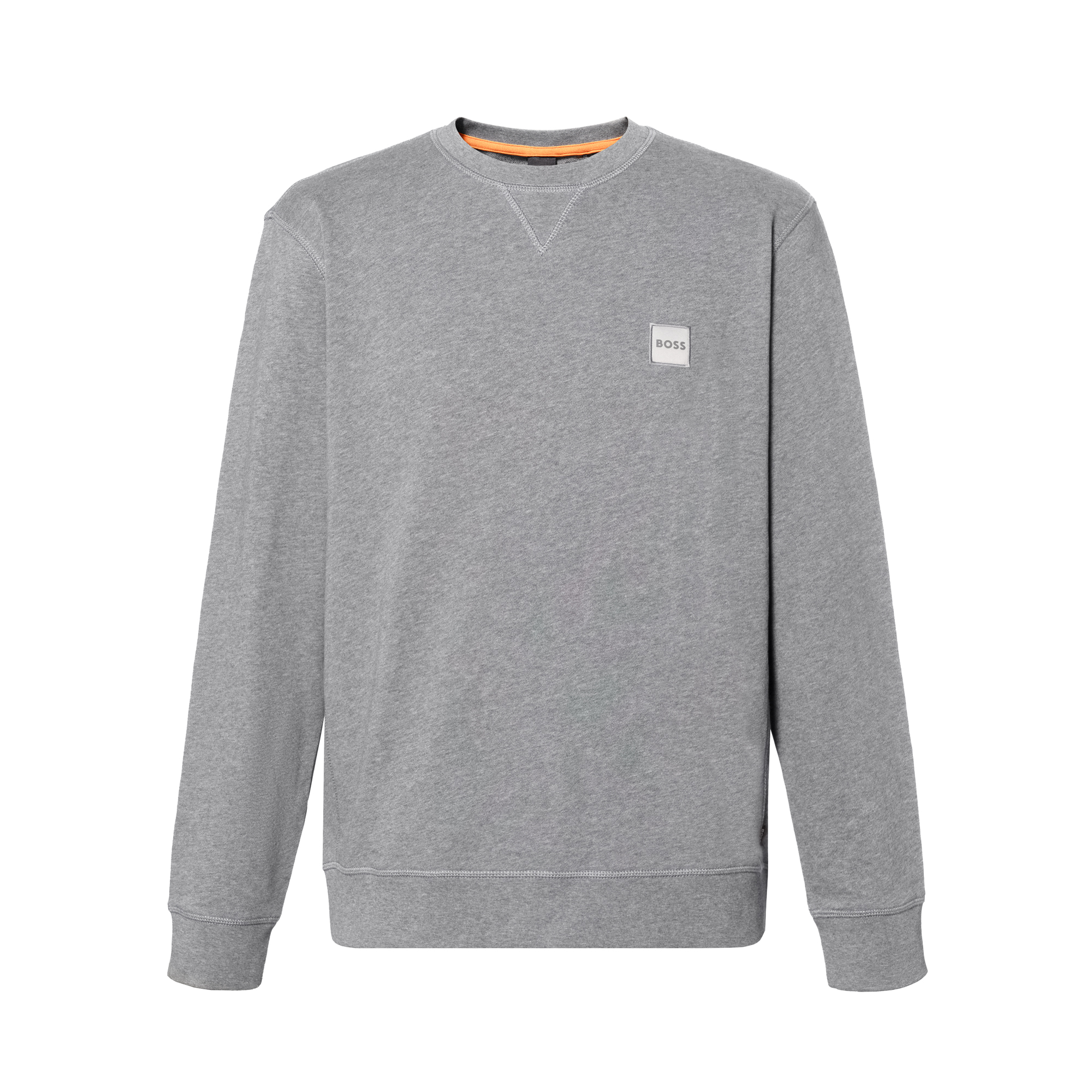 HUGO BOSS SS22 Grey Crewneck Sweatshirt with Logo Patch 50468443-051