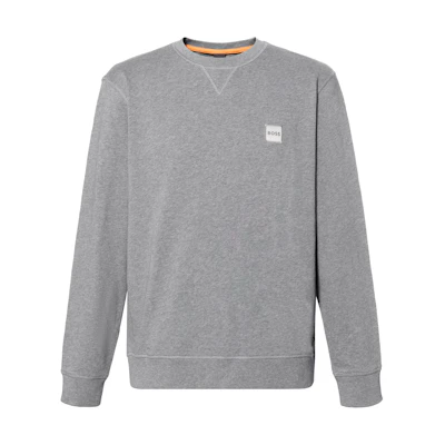 HUGO BOSS SS22 Grey Crewneck Sweatshirt with Logo Patch 50468443-051