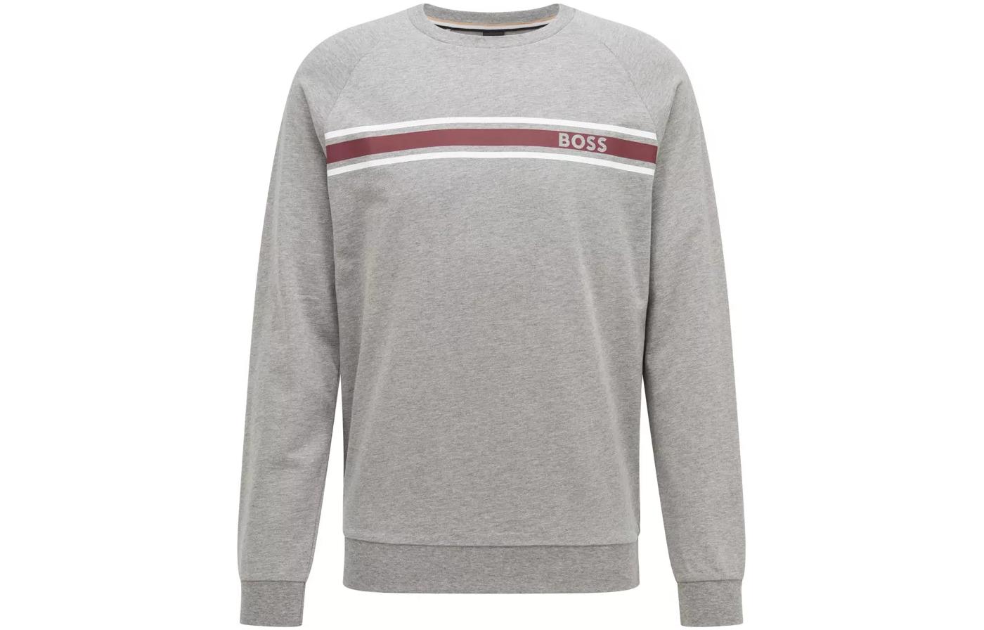 HUGO BOSS SS22 Letter Logo Striped Crewneck Sweatshirt Men’s Gray 50473032-033
