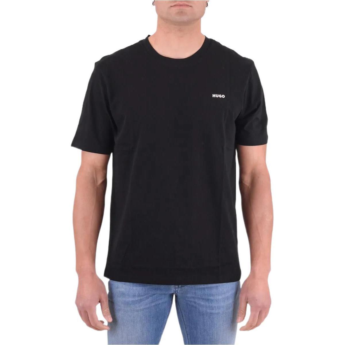 HUGO BOSS SS22 Logo Black Crewneck T-Shirt for Men 50466158001