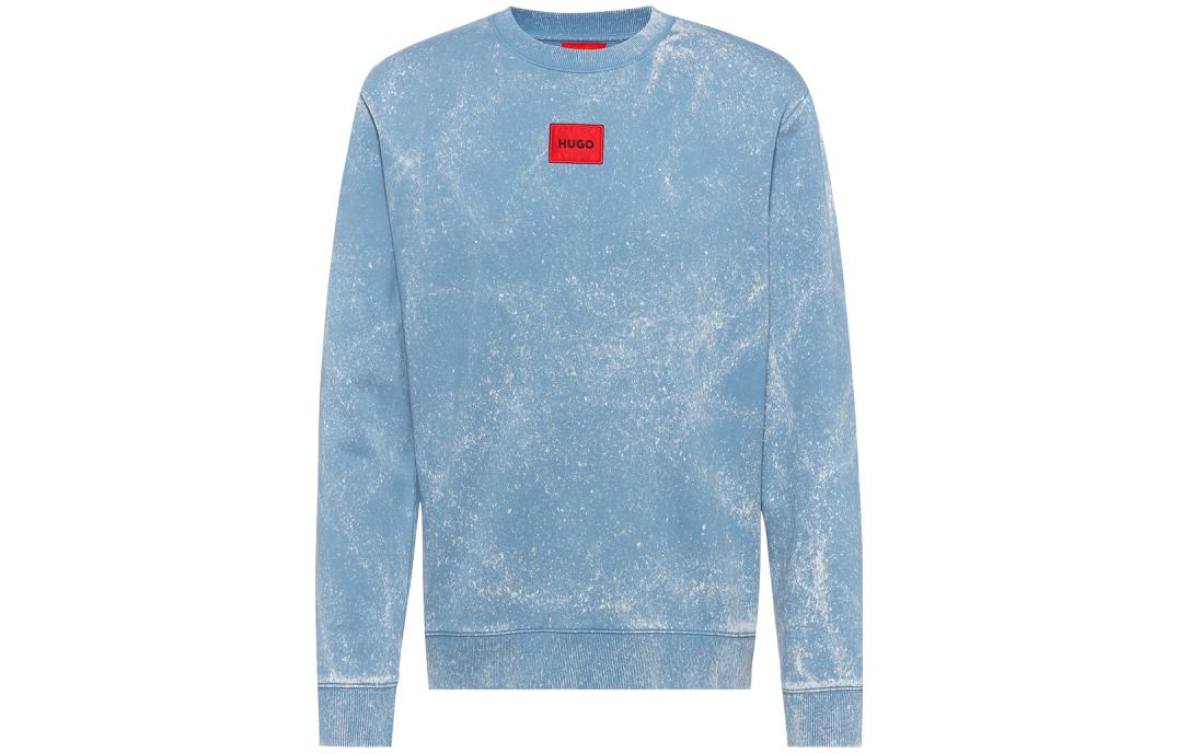 HUGO BOSS SS22 Logo Cotton Terry Sweatshirt Blue 50467378-421