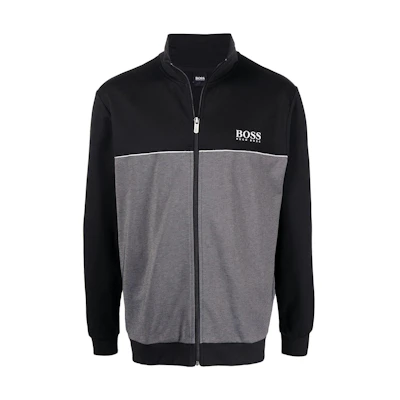 HUGO BOSS SS22 Logo Print Colorblock Zip Jacket Black - Fashion 50465026-001