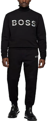 HUGO BOSS SS22 黑色男性Logo印花長袖圓領衛衣 50472235-001 Shop HUGO BOSS SS22 黑色男性Logo印花長袖圓領衛衣 50472235-001