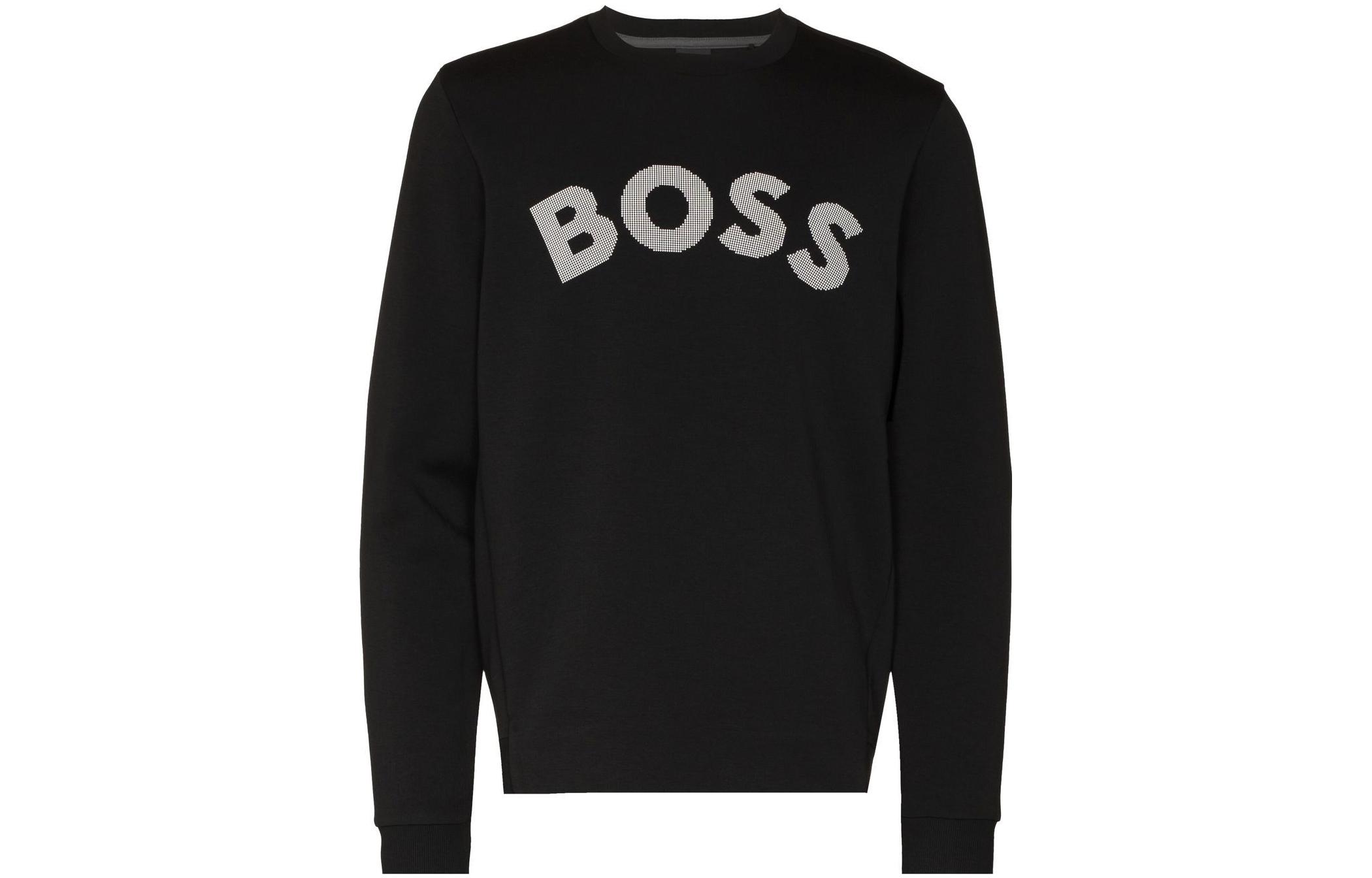 HUGO BOSS SS22 Logo Print Crewneck Sweatshirt Black 50469363-001