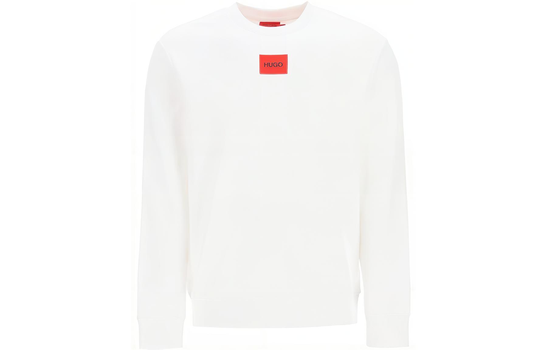HUGO BOSS SS22 Logo Print Crewneck Sweatshirt White 50447964-100