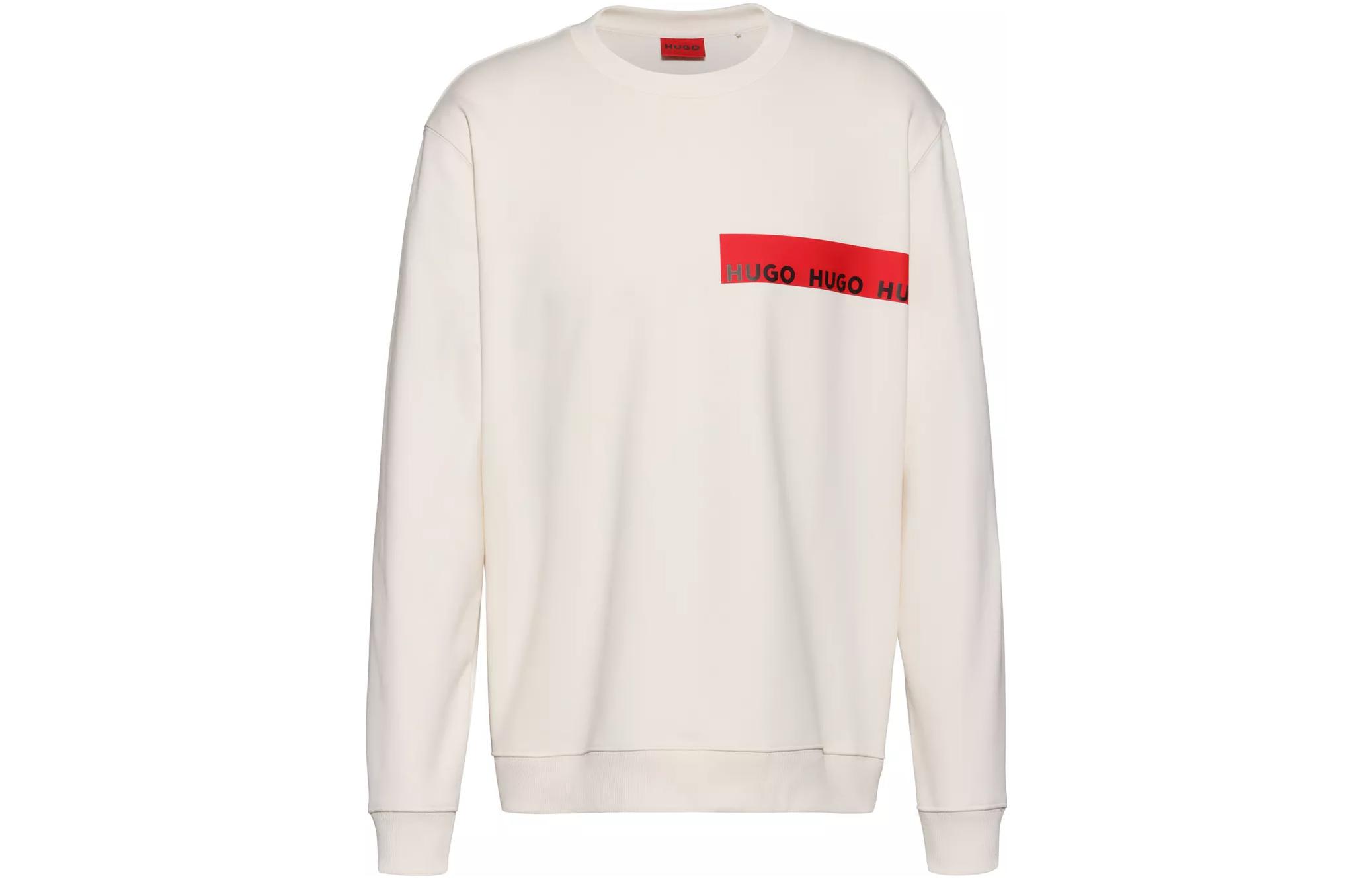 HUGO BOSS SS22 Logo Tape Crewneck Sweatshirt White () 50466016-107