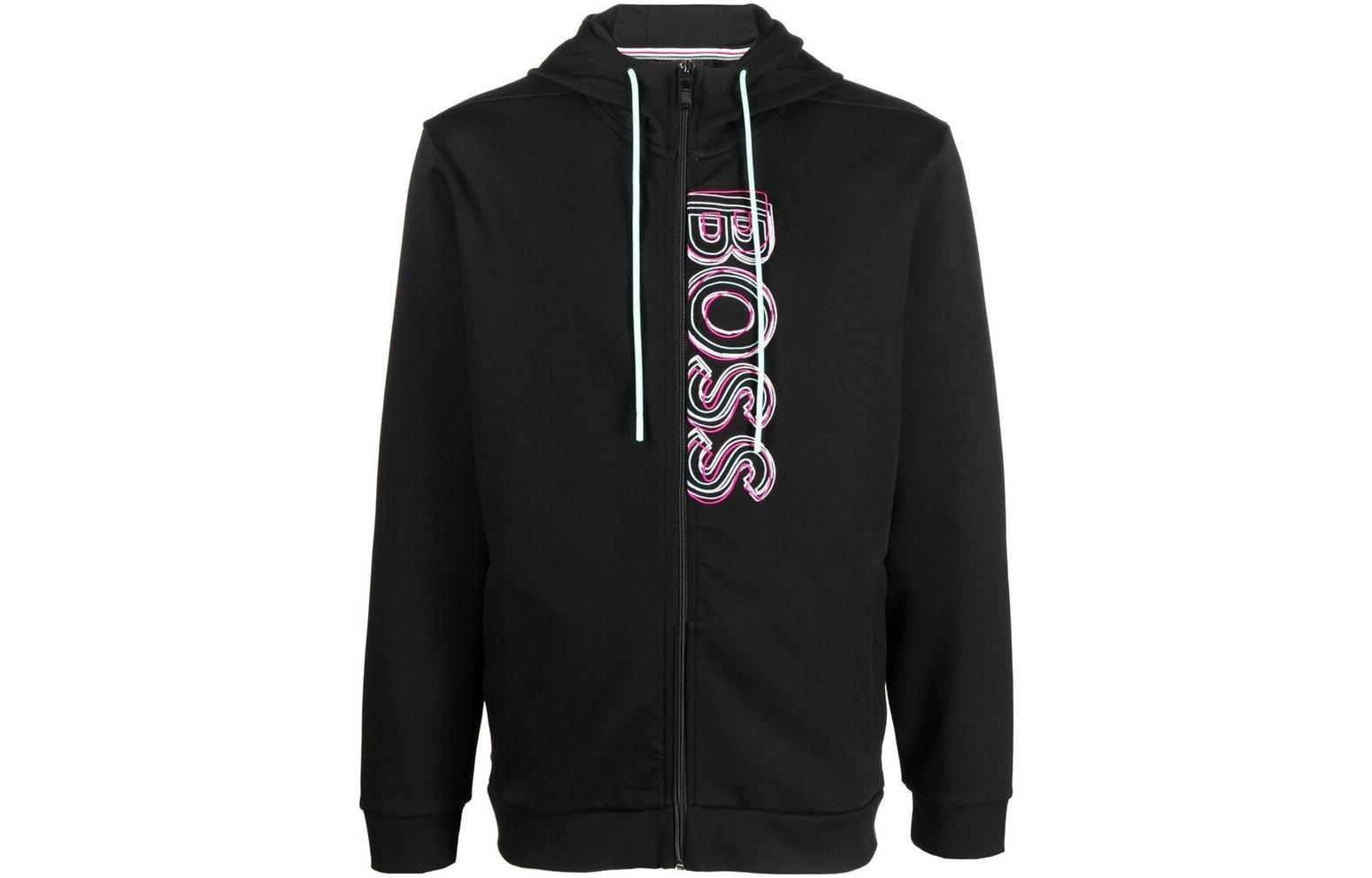 Order HUGO BOSS SS22 Logo Zip Hoodie Jacket Men’s Black 50471880-001
