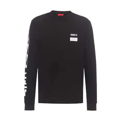 HUGO BOSS SS22 Patterned Print Sweatshirt Men’s Black 50446450-001