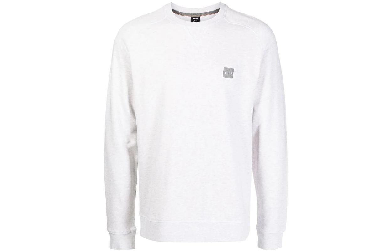 HUGO BOSS SS22 Pullover Sweatshirt Plain Cotton White 50462769-107