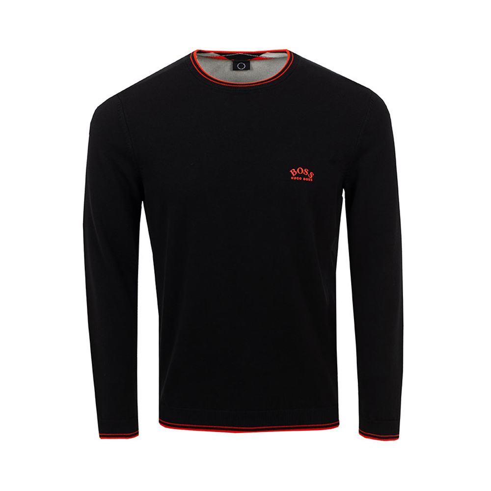 HUGO BOSS SS22 Pullover Sweatshirt with Logo Print Black 50456098-001
