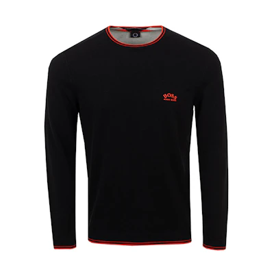 HUGO BOSS SS22 Pullover Sweatshirt with Logo Print Black 50456098-001