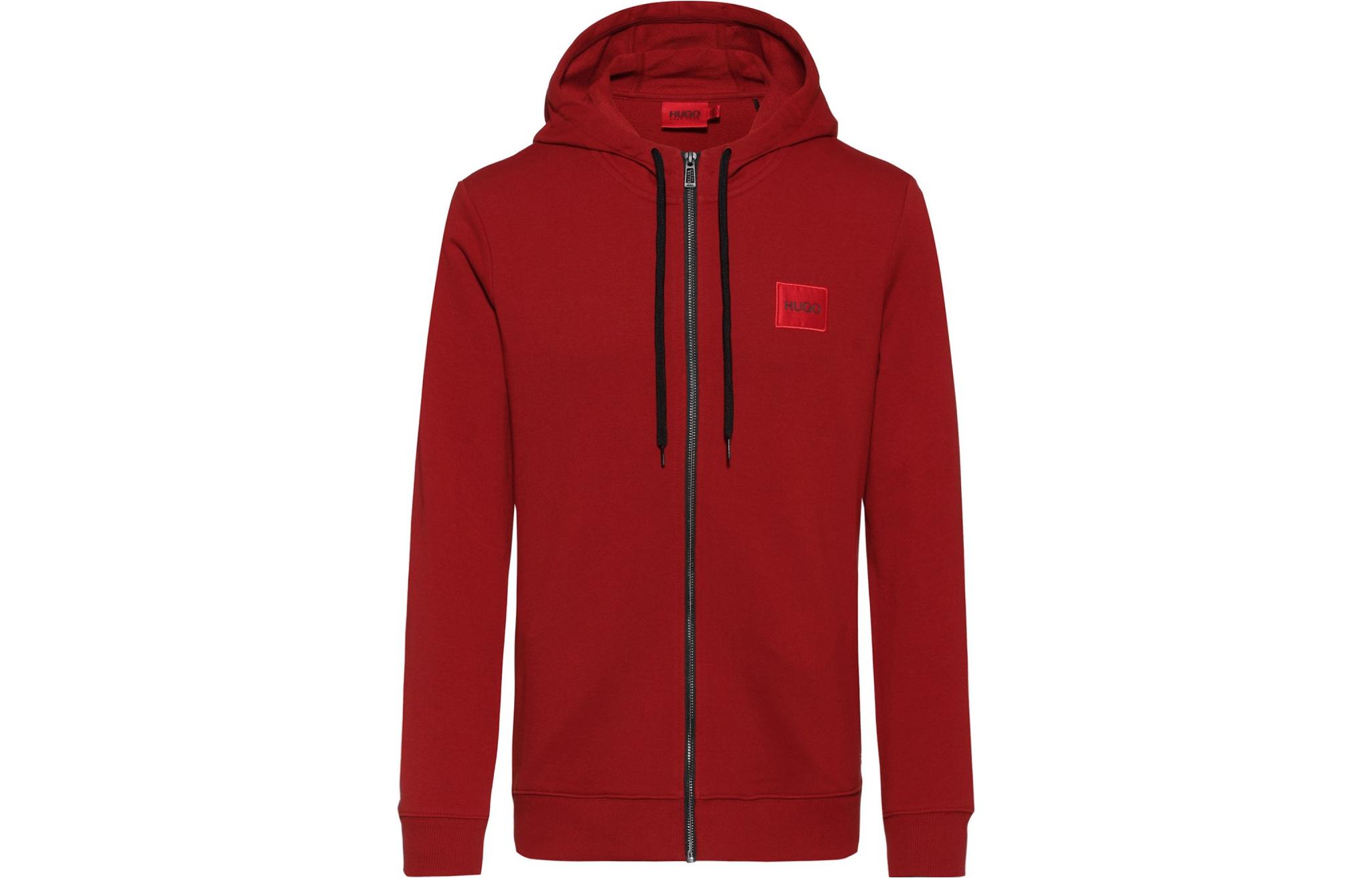 HUGO BOSS SS22 Red Logo Zip Hoodie Long Sleeve 50447972-614