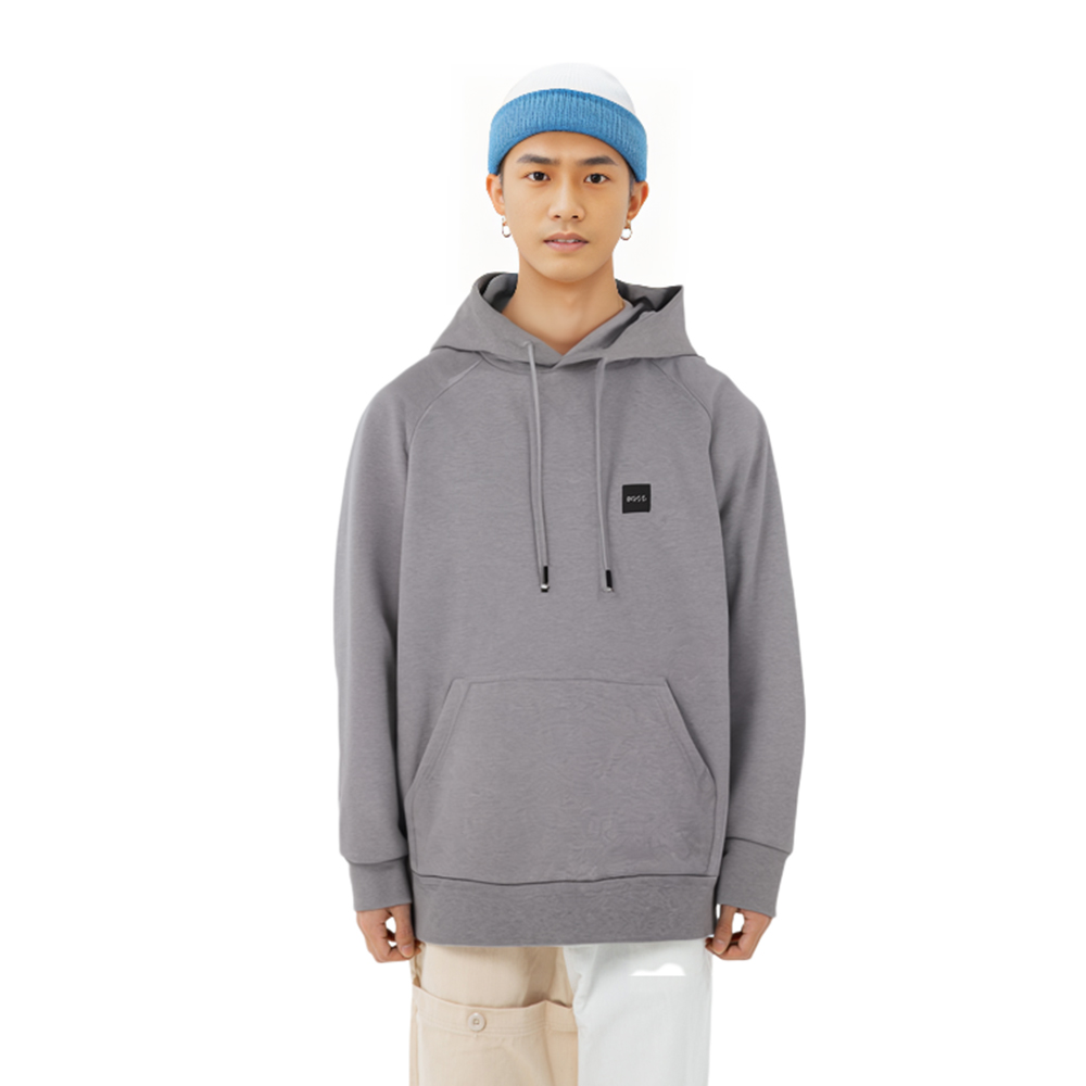 HUGO BOSS SS22 Silver Gray Solid Color Hoodie Sweatshirt 50468984-041 圖 5