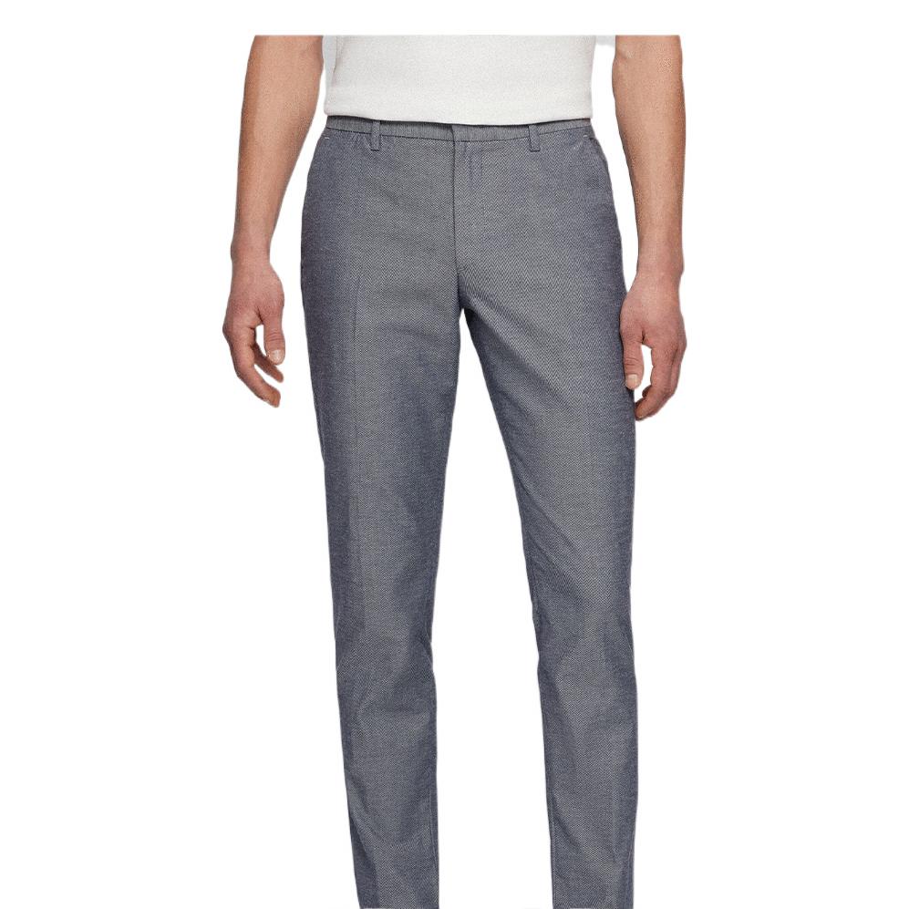 Shop HUGO BOSS SS22 男士修身錐形休閒褲 灰色款式 50466474-404