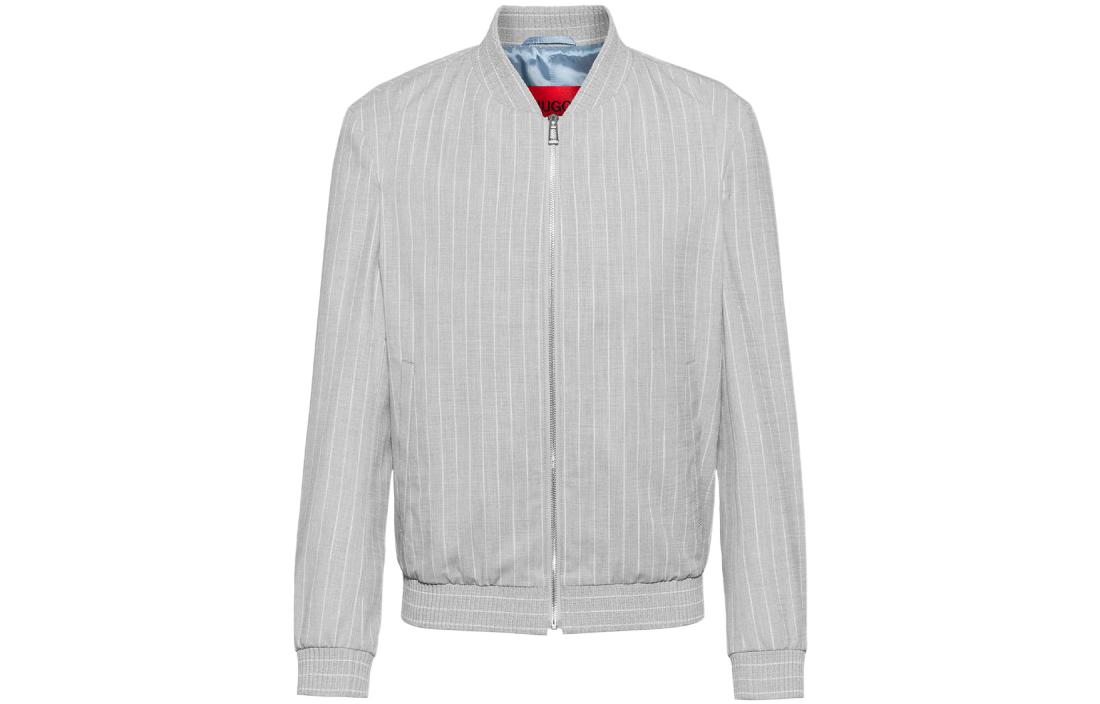 HUGO BOSS SS22 Slim Pinstripe Stretch Twill Jacket Light Gray 50450648-031