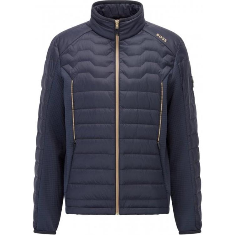 HUGO BOSS SS22 Solid Color Stand-Collar Jacket - Blue 50465225-402