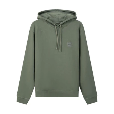 HUGO BOSS SS22 Solid Logo Drawstring Hoodie Military Green () 50462776-360