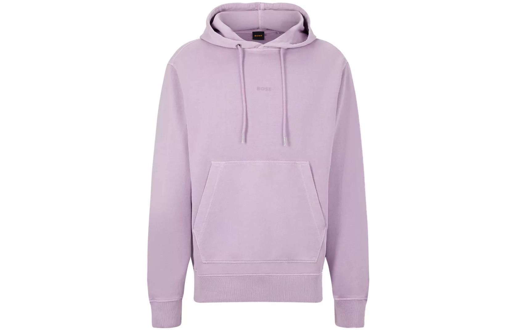 HUGO BOSS SS22 Solid Logo Pullover Hoodie Light Purple 50472411-536