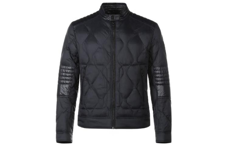 HUGO BOSS SS22 Solid Quilted Cotton Jacket for Men - Navy Blue 50456019-001