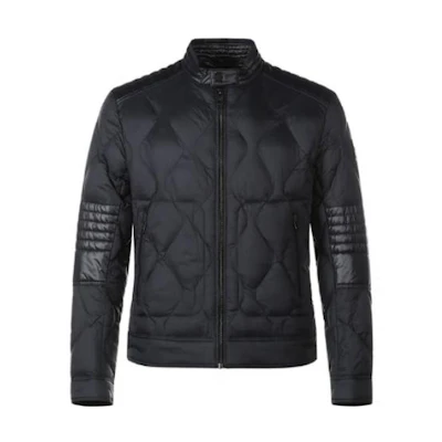 HUGO BOSS SS22 Solid Quilted Cotton Jacket for Men - Navy Blue 50456019-001