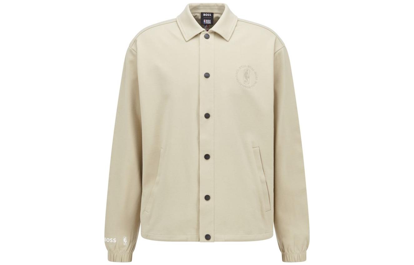 HUGO BOSS SS22 Solid Single-Breasted Loose Long Sleeve Jacket Beige 50469557-271