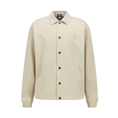 HUGO BOSS SS22 Solid Single-Breasted Loose Long Sleeve Jacket Beige 50469557-271