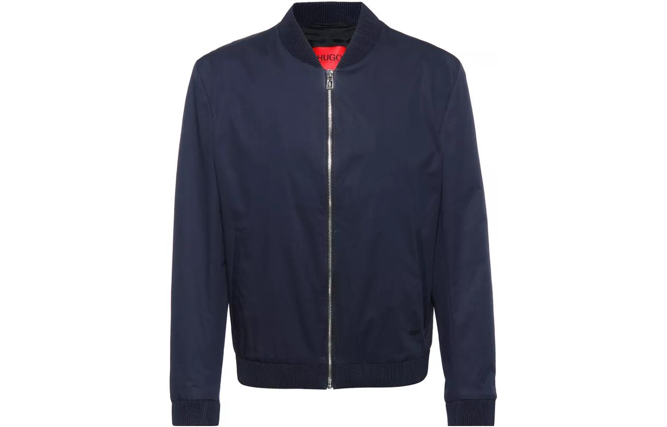 HUGO BOSS SS22 Solid Zip-Up Jacket in Navy Blue 50466003-405