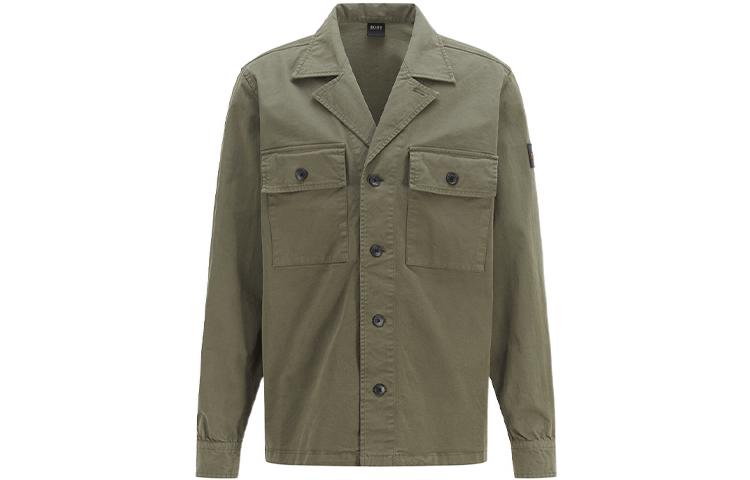 HUGO BOSS SS22 Stretch Cotton Twill Long-Sleeve Jacket Men’s Olive Green 50462757-360
