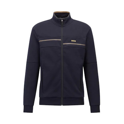 HUGO BOSS SS22 Stretch Logo Solid Zip-Up Jacket 50465937-402