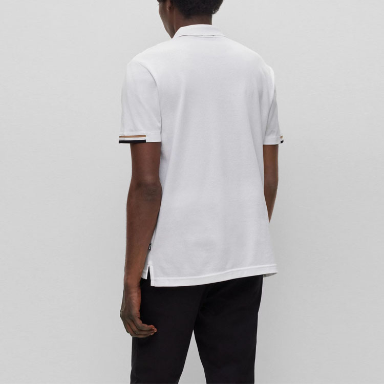 Purchase HUGO BOSS SS22 條紋邊單排扣休閒短袖Polo衫 白色 50467113-100