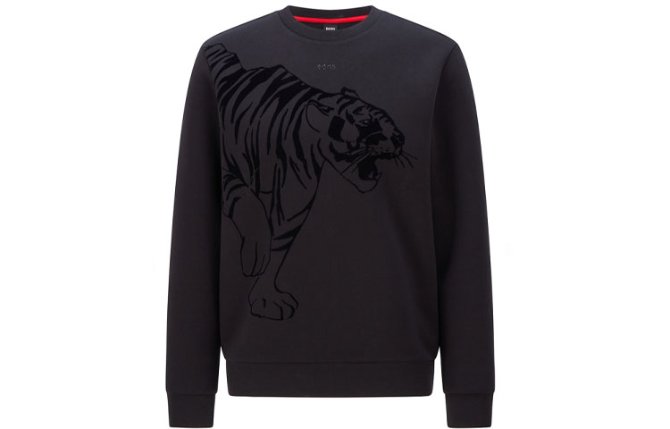 HUGO BOSS SS22 Tiger Graphic Crewneck Sweatshirt Black - 50462257-001