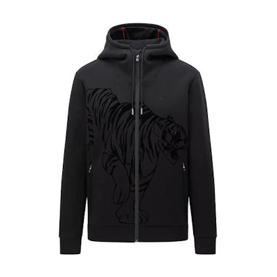 HUGO BOSS SS22 Tiger Graphic Hoodie Jacket Black 50461928-001