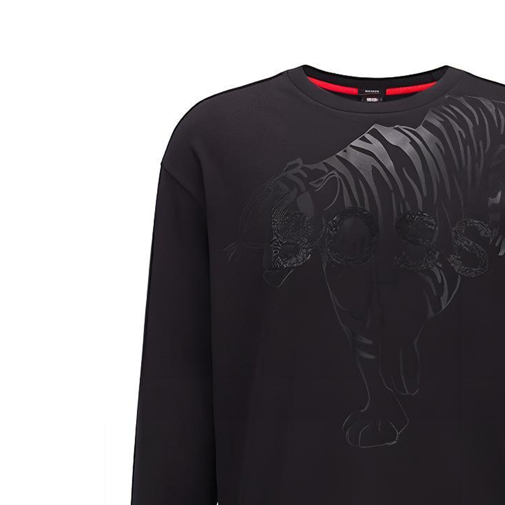 HUGO BOSS SS22 Tiger Graphic Long Sleeve Crew Neck T-Shirt Black 50463004-001 圖 6