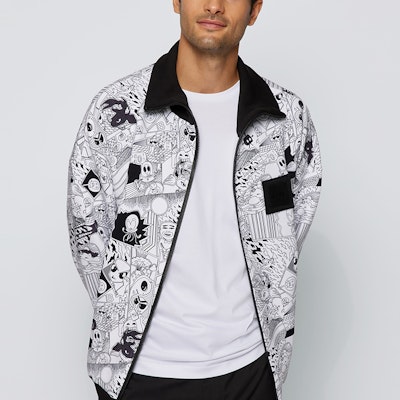 HUGO BOSS SS22 男士白色漫畫圖案拉鍊外套. 50462465-100 Purchase HUGO BOSS SS22 男士白色漫畫圖案拉鍊外套. 50462465-100