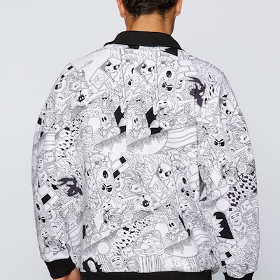 HUGO BOSS SS22 男士白色漫畫圖案拉鍊外套. 50462465-100 Details for HUGO BOSS SS22 男士白色漫畫圖案拉鍊外套. 50462465-100