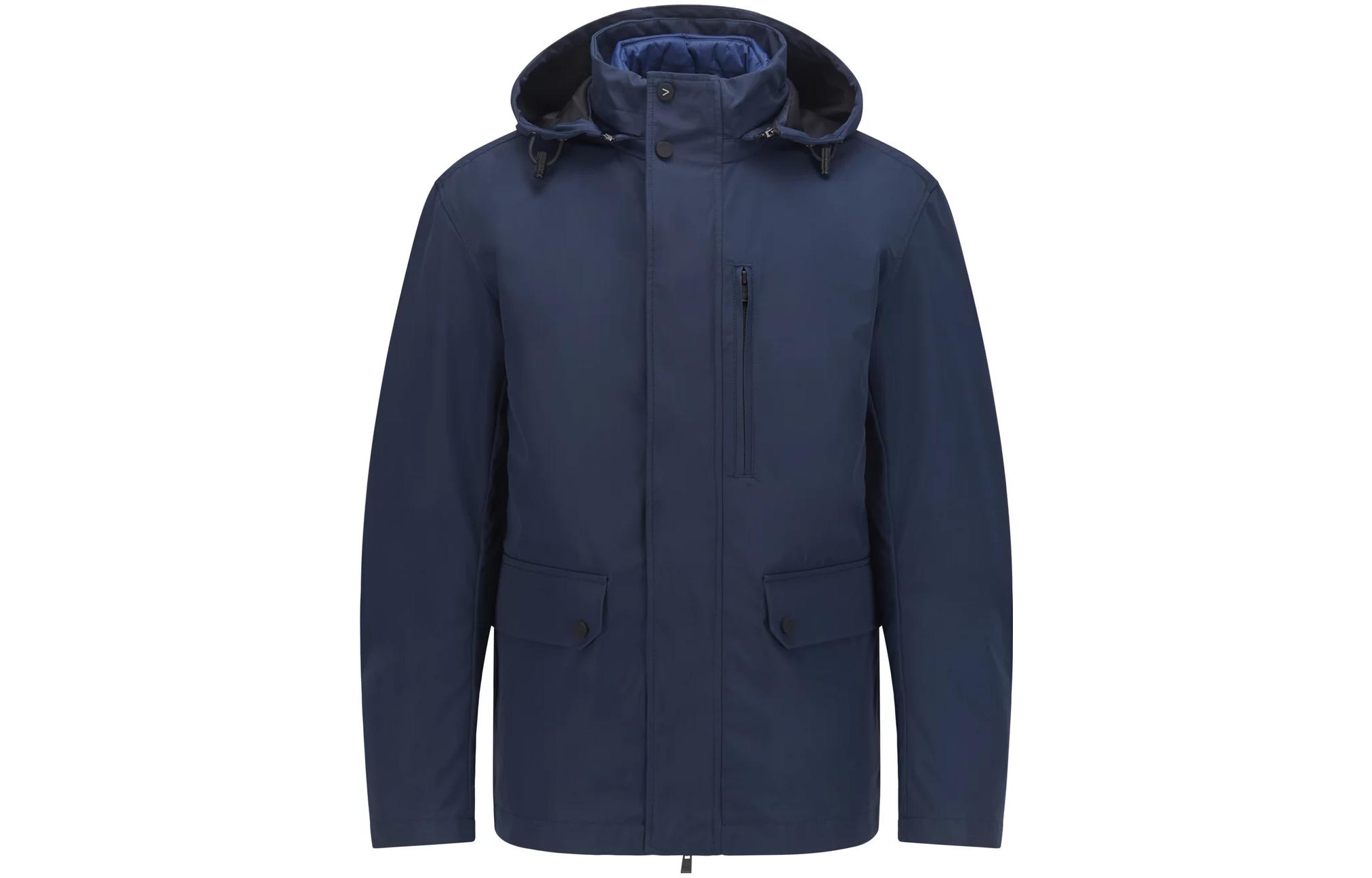 HUGO BOSS SS23 3-in-1 Jacket with Detachable Hood & Inner Layer Navy Coat 50455242-404