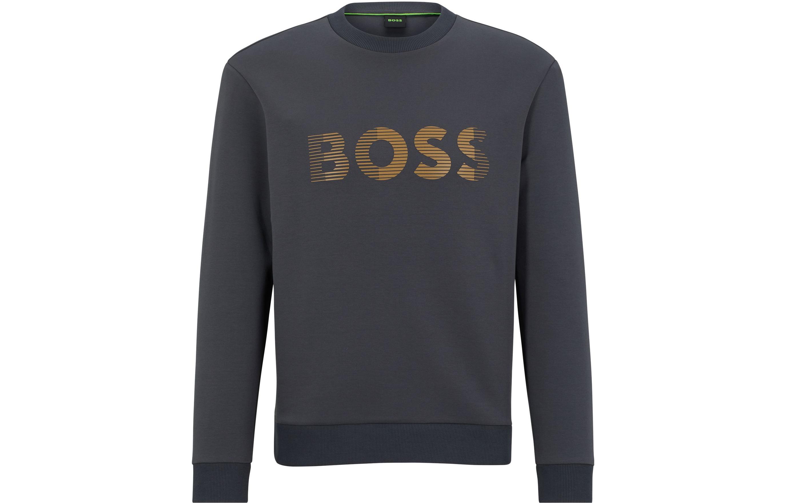 HUGO BOSS SS23 3D Logo Embroidered Crewneck Sweatshirt Dark Grey 50493511-027
